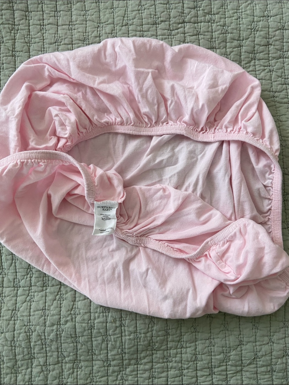 Burt's Bees Baby Pink Organic Cotton Bassinet Sheet